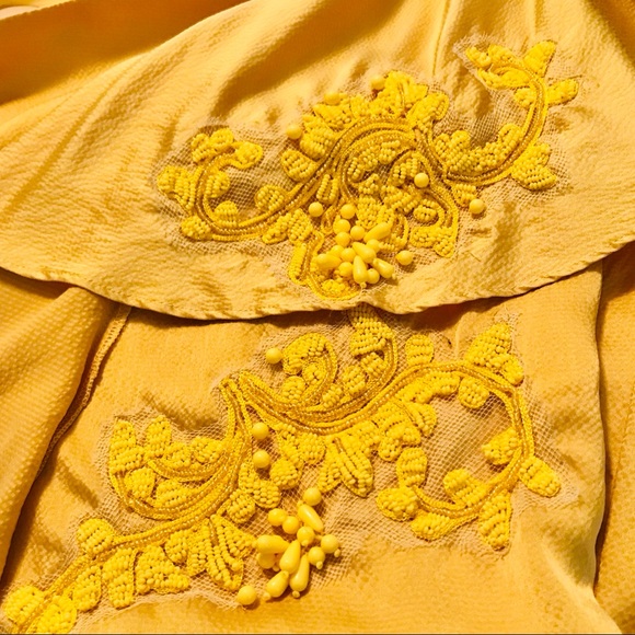 Nanette Lepore Silk Beaded & Exaggerated Front Ruffle One Shouldered Blouse Sz 4 - Picture 7 of 7